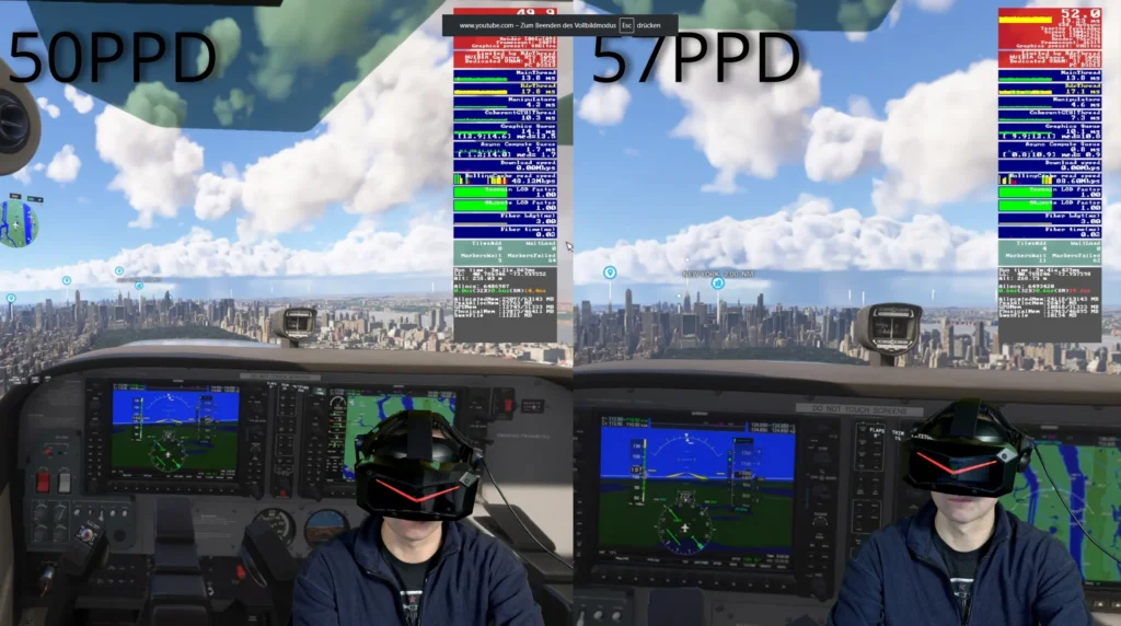 MSFS2024 Performance - 50ppd vs 57ppd